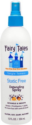 Detangling Spray, Static Free, Tangle Tamers, 12 fl oz (354 ml) by Fairy Tales, 健康，髮型定型凝膠 HK 香港