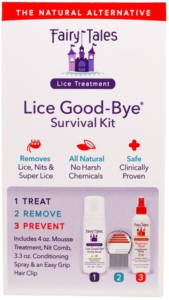 Lice Good-Bye Survival Kit, 3 Piece Kit by Fairy Tales, 洗澡，美容，頭髮，頭皮，健康 HK 香港