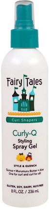 Styling Spray Gel, Curly-Q Curl Shapers, 8 fl oz (236 ml) by Fairy Tales, 洗澡，美容，頭髮，頭皮，頭髮造型凝膠 HK 香港