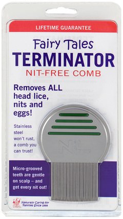 Terminator, Nit-Free Comb, 1 Comb by Fairy Tales, 洗澡，美容，頭髮，頭皮 HK 香港