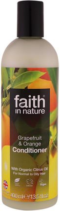 Conditioner, For Normal to Oily Hair, Grapefruit & Orange, 13.5 fl. oz (400 ml) by Faith in Nature, 洗澡，美容，頭髮，頭皮，護髮素 HK 香港