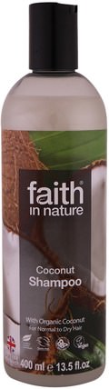Shampoo, For Normal to Dry Hair, Coconut, 13.5 fl oz (400 ml) by Faith in Nature, 洗澡，美容，頭髮，頭皮 HK 香港