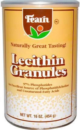 Lecithin Granules, 16 oz (454 g) by Fearn Natural Food, 補充劑，卵磷脂 HK 香港