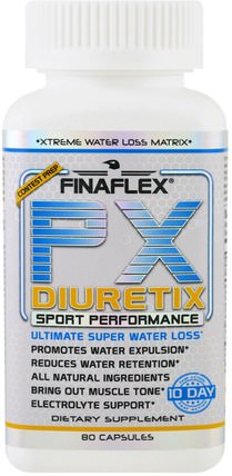 PX Diuretix, 80 Capsules by Finaflex, 補充劑，利尿劑水丸 HK 香港