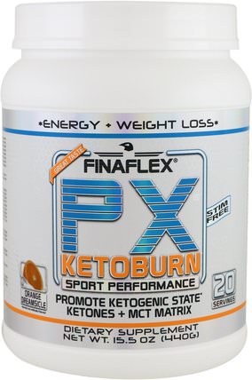 PX Ketoburn, Orange Dreamsicle, 15.5 oz (440 g) by Finaflex, 食物，酮友好，健康，飲食 HK 香港