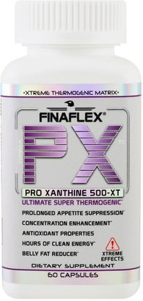 PX, Pro Xanthine 500-XT, 60 Capsules by Finaflex, 健康，能量，飲食 HK 香港