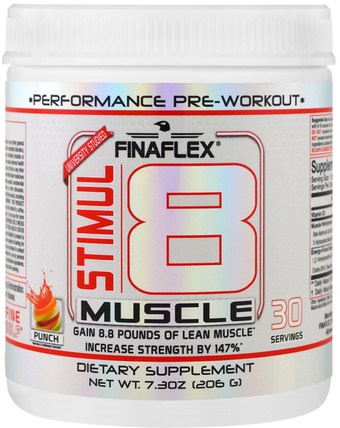 Stimul8 Muscle, Punch, 7.30 oz (206 g) by Finaflex, 健康，能量，運動，鍛煉 HK 香港