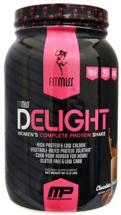 Delight, Womens Complete Protein Shake, Chocolate Delight, 2 lbs (907 g) by FitMiss, 運動，女子運動產品 HK 香港