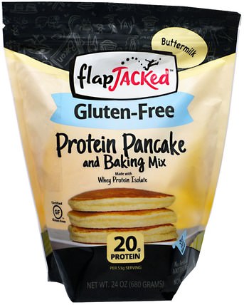 Protein Pancake and Baking Mix, Gluten-Free Buttermilk, 24 oz (680 g) by FlapJacked, 補充劑，蛋白質煎餅和烘焙混合物，食品，麵粉和混合物 HK 香港