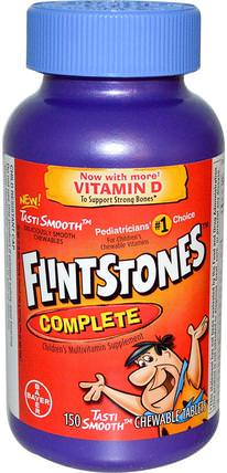 Complete, Childrens Multivitamin Supplement, 150 Chewable Tablets by Flintstones, 維生素，多種維生素，兒童多種維生素 HK 香港