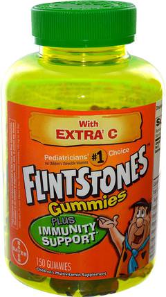 Childrens Multivitamin, Plus Immune Support, 150 Gummies by Flintstones, 維生素，多種維生素，多種維生素gummies，兒童健康，兒童gummies HK 香港