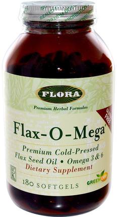 Flax-O-Mega, 180 Softgels by Flora, 補充劑，efa omega 3 6 9（epa dha） HK 香港