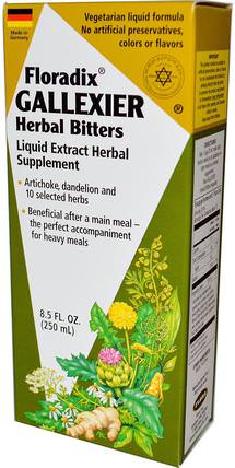 Floradix, Gallexier Herbal Bitters, 8.5 fl oz (250 ml) by Flora, 草藥，草藥瑞典，植物floradix HK 香港