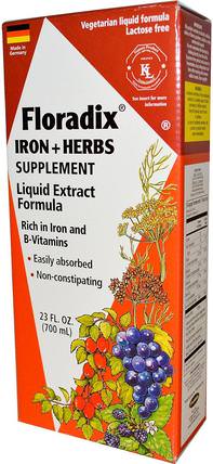 Floradix, Iron + Herbs Supplement, Liquid Extract Formula, 23 fl oz (700 ml) by Flora, 補品，礦物質，鐵，液體礦物質 HK 香港