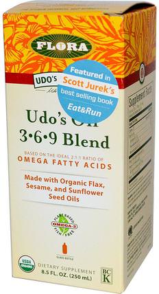 Organic Udos Choice, Udos Oil 369 Blend, 8.5 fl oz (250 ml) by Flora, 補充劑，efa omega 3 6 9（epa dha），植物油udos油 HK 香港
