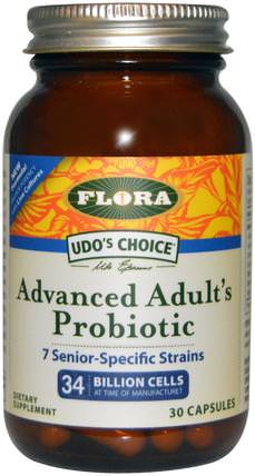 Udos Choice, Advanced Adults Probiotic, 30 Capsules by Flora, 補充劑，益生菌 HK 香港