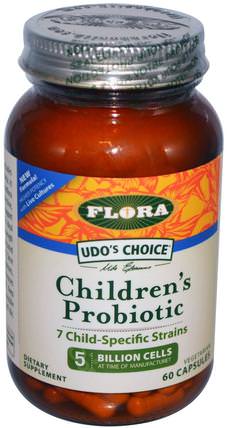 Udos Choice, Childrens Probiotic, 60 Veggie Caps by Flora, 補充劑，益生菌，兒童益生菌 HK 香港