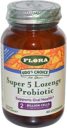 Udos Choice, Super 5 Lozenge Probiotic, 60 Lozenges by Flora, 補充劑，益生菌 HK 香港