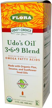 Udos Choice, Udos Oil 3 6 9 Blend, 17 fl oz (500 ml) by Flora, 補充劑，efa omega 3 6 9（epa dha），植物油udos油 HK 香港