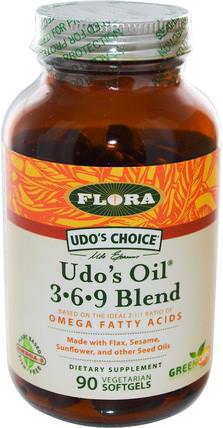 Udos Choice, Udos Oil 369 Blend, 90 Veggie Softgels by Flora, 補充劑，efa omega 3 6 9（epa dha） HK 香港