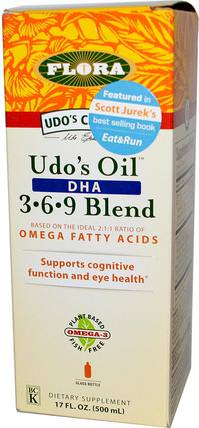 Udos Choice, Udos Oil DHA 369 Blend, 17 fl oz (500 ml) by Flora, 補充劑，efa omega 3 6 9（epa dha），冰冷藏產品 HK 香港