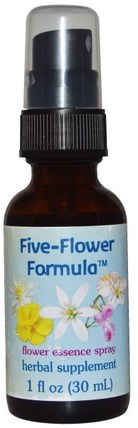 Five-Flower Formula, Flower Essence Spray, 1 fl oz (30 ml) by Flower Essence Services, 健康 HK 香港