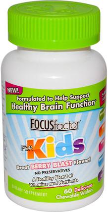 Healthy Brain Function, For Kids, Berry Blast, 60 Chewable Wafers by Focus Factor, 兒童健康，補充兒童 HK 香港