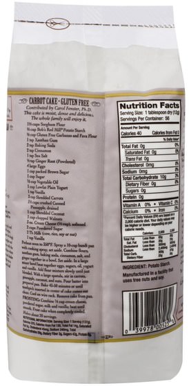 食品，烘焙助劑 - Bobs Red Mill, Potato Starch, Unmodified, 24 oz (680 g)