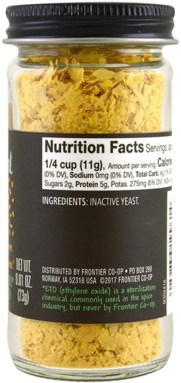 食品，烘焙助劑，啤酒酵母 - Frontier Natural Products, Nutritional Yeast Flakes, 0.81 oz (23 g)