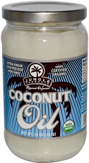 食物，椰子油 - Jungle Products, Beyond Organic Coconut Oil, 14 oz (397 g)
