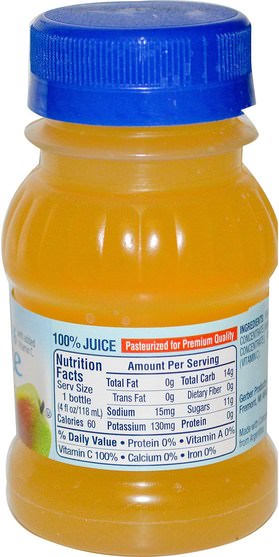 食品，咖啡茶和飲料，兒童健康，兒童食品 - Gerber, 100% Juice, Pear, 4 fl oz (118 ml)