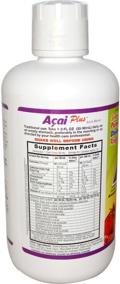 食品，咖啡茶和飲料，果汁 - Dynamic Health Laboratories, Acai Plus, Juice Blend, 32 fl oz (946 ml)