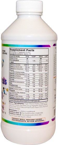 食品，咖啡茶和飲料，果汁 - Dynamic Health Laboratories, Liquid Multi Vitamin with Minerals for Children, Fruit Punch Flavor, 8 fl oz (237 ml)