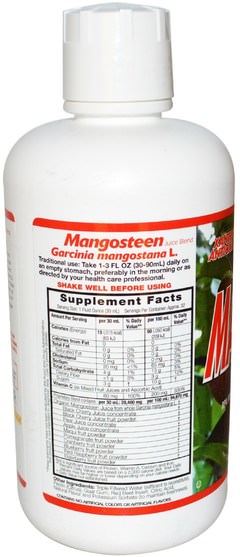 食品，咖啡茶和飲料，果汁 - Dynamic Health Laboratories, Mangosteen, Antioxidant Supplement, 32 fl oz (946 ml)
