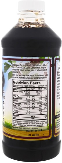 食品，咖啡茶和飲料，果汁 - Dynamic Health Laboratories, Pure Black Cherry Juice, Unsweetened, 16 fl oz (473 ml)