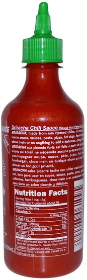 食品，調味品和調味品，辣醬 - Huy Fong Foods Sriracha, Hot Chili Sauce, 17 oz (482 g)