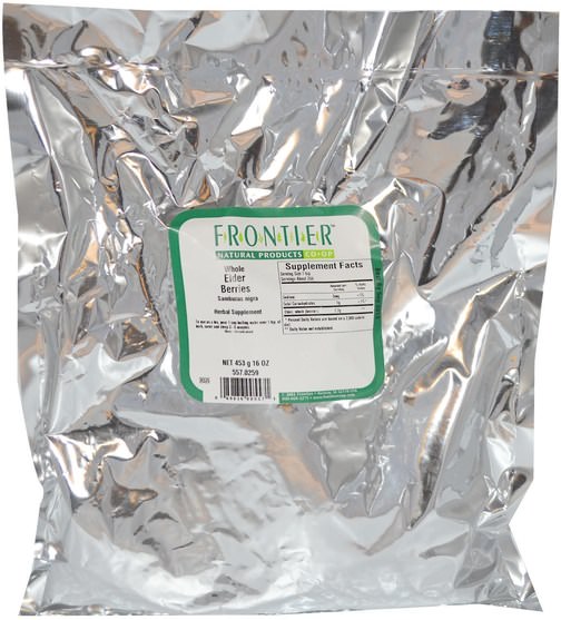 食物，乾果，感冒和病毒，接骨木（接骨木） - Frontier Natural Products, Whole Elder Berries, 16 oz (453 g)