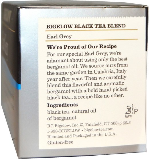 食物，涼茶，伯爵灰茶 - Bigelow, Earl Grey, Black Tea Blend, 20 Tea Bags, 1.18 oz (33 g)
