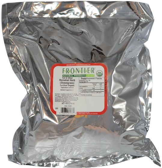 食物，涼茶，馬尾 - Frontier Natural Products, Organic Cut & Sifted Horsetail Herb (Shavegrass), 16 oz (453 g)