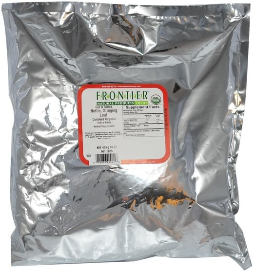 食物，涼茶，蕁麻刺痛 - Frontier Natural Products, Organic Cut & Sifted Nettle, Stinging Leaf, 16 oz (453 g)