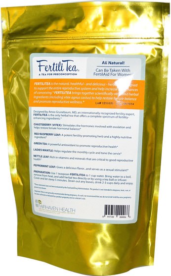 食物，涼茶，懷孕 - Fairhaven Health, Fertili Tea, 3 oz