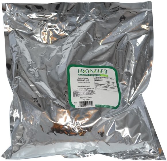 食物，涼茶，番瀉葉 - Frontier Natural Products, Cut & Sifted Senna Leaf, 16 oz (453 g)