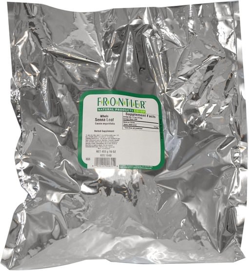 食物，涼茶，番瀉葉 - Frontier Natural Products, Whole Senna Leaf, 16 oz (453 g)