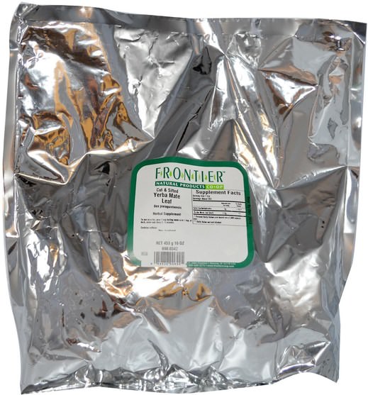 食物，涼茶，馬黛茶 - Frontier Natural Products, Cut & Sifted Yerba Mate Leaf, 16 oz (453 g)