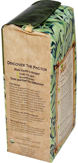 食物，涼茶，馬黛茶 - Mate Factor, Organic Yerba Mate, Fresh Green, Loose Herb Tea, 12 oz (340 g)