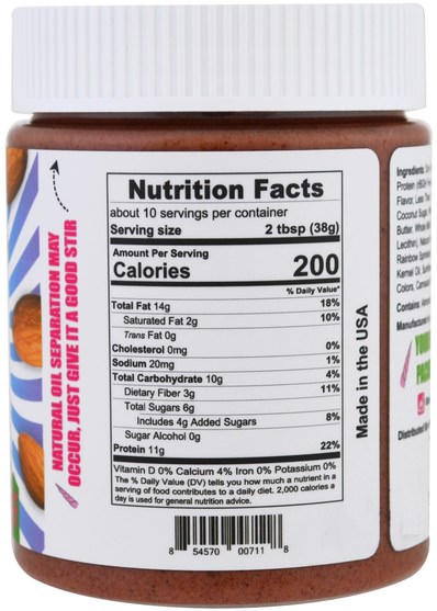 食物，果醬蔓延 - Buff Bake, Unicorn Protein Almond Spread, 13 oz (368 g)