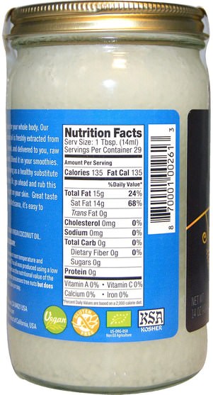 食物，酮友好，椰子油 - Artisana, Organics, Raw Coconut Oil, Virgin, 14 oz (414 g)