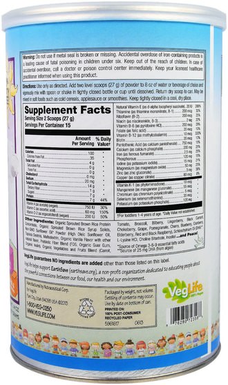 食品，奶粉，兒童健康，嬰兒配方奶粉和奶粉 - VegLife, Toddler Supreme Formula, 1-4 Years, Natural Vanilla, 14 oz (397 g)