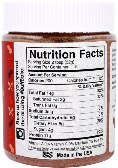 食物，花生醬 - Buff Bake, Red Velvet Protein Peanut Spread, 13 oz (368 g)