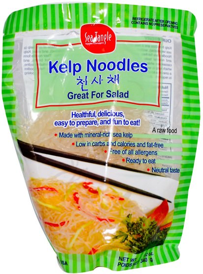 食品，米飯麵食湯和穀物，意大利面和湯，麵條 - Sea Tangle Noodle Company, Kelp Noodles, 12 oz (340 g)